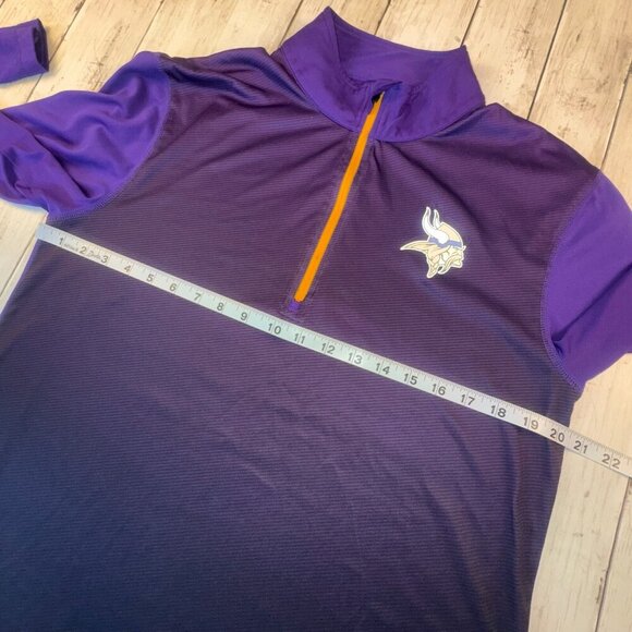 Minnesota Vikings Majestic Cool Base 1/2 Zip Pullover Men L Purple - Picture 5 of 6
